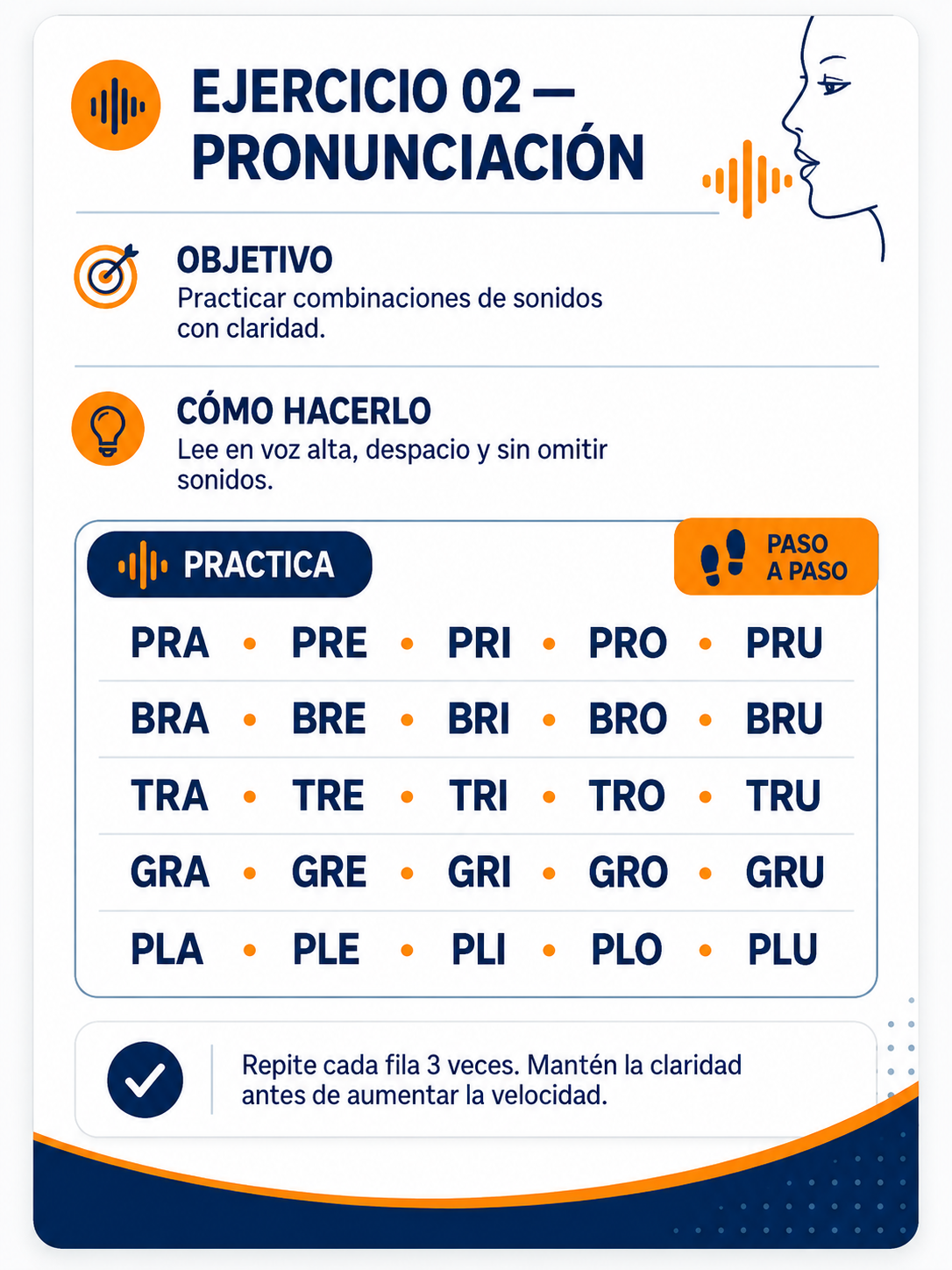 Ejercicio 02 de pronunciación