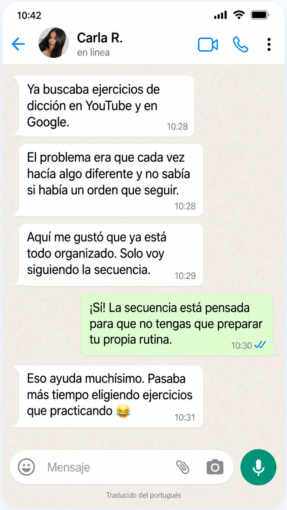 Conversación con Carla R. sobre la organización de la práctica